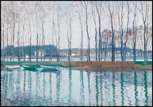 Bootjes aan de Seine, Gerrit Willem van Blaaderen, Stedelijk Museum Alkmaar