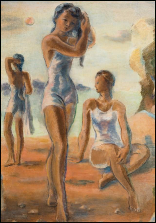 Drie vrouwen op het strand, Gerard Hordijk, Museum Flehite