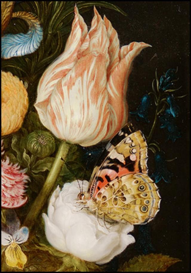 Flowers in a beaker, Ambrosius Bosschaert de Oude, Bijbels Museum